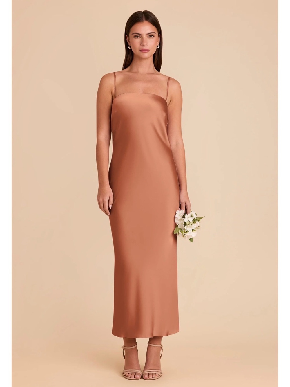 BIRDY GREY Isla Dress Matte Satin Terracotta